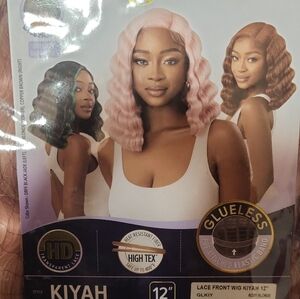 Glueless Lace Front Wig - Pink and Brown